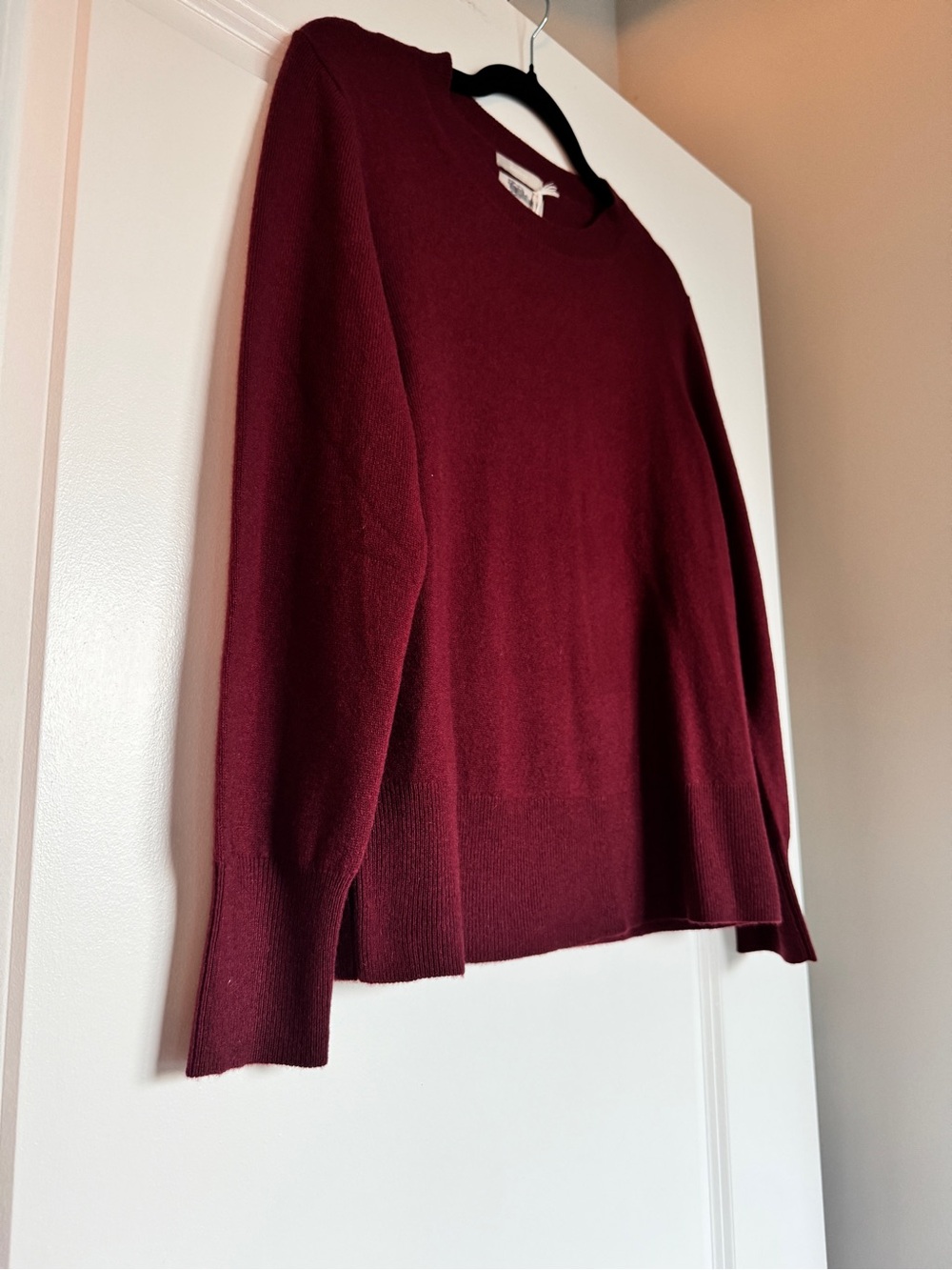 NWT! J. CREW Cashmere classic-fit crewneck sweater inky burgundy size small - Picture 6 of 12